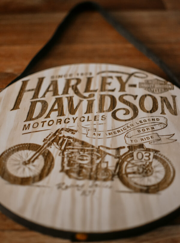 Quadro com alça madeira pinus Harley Davidson - Image 3