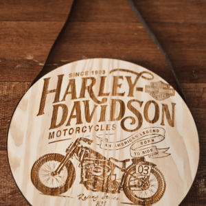 Quadro com alça madeira pinus Harley Davidson